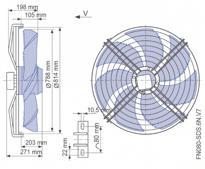 VEL様 Ziehl Abegg axial fan FN080-SDS.6N.V7 (800 mm) ✇ DTN | DTN Group